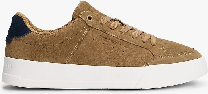 Tommy Hilfiger Men's Suede Court Sneaker - Brown - US 7.5 / EU 40