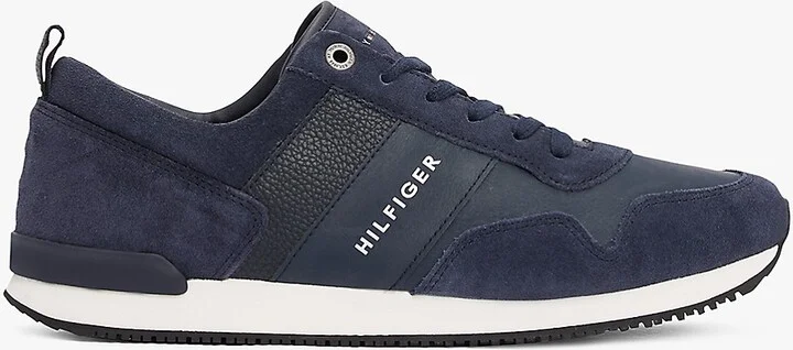 Tommy Hilfiger Men's Suede Mix Tonal Tommy Sneaker - Navy - US 7.5 / EU 40