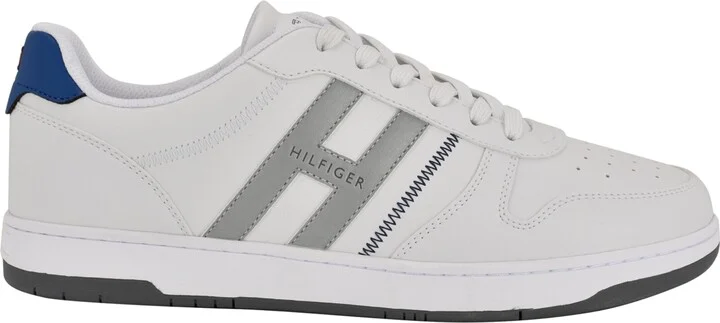 Tommy Hilfiger Men's Tilyas Stitch Detailed Sneakers - White, Silver, Blue - Image 2