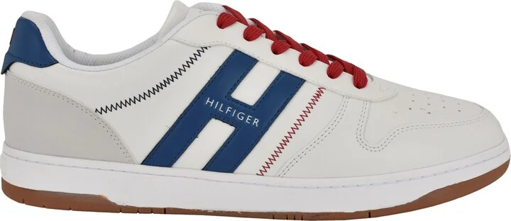 Tommy Hilfiger Men's Tilyas Stitch Detailed Sneakers - White, Silver, Blue - Image 6