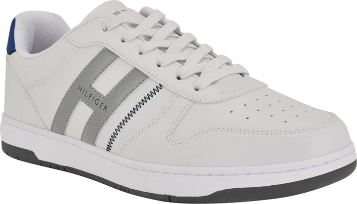 Tommy Hilfiger Men's Tilyas Stitch Detailed Sneakers - White, Silver, Blue