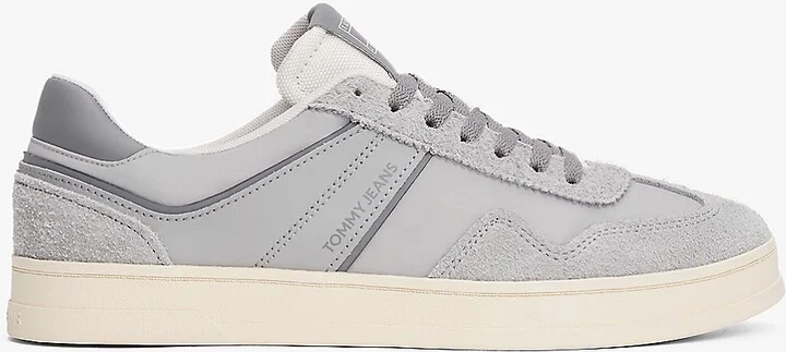 Tommy Hilfiger Men's Tommy Jeans Low-Top Mixed-Media Sneaker - Grey - US 7.5 / EU 40