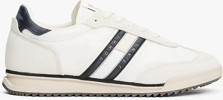 Tommy Hilfiger Men's Tommy Jeans Mixed-Media Runner Sneaker - White - US 7.5 / EU 40