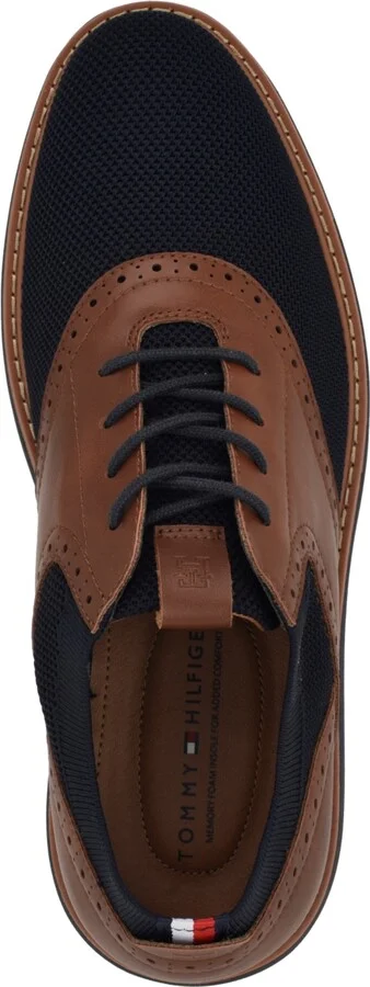 Tommy Hilfiger Men's Varan Brogue Detail Hybrid Oxfords Shoe - Navy, Cognac multi - Image 4