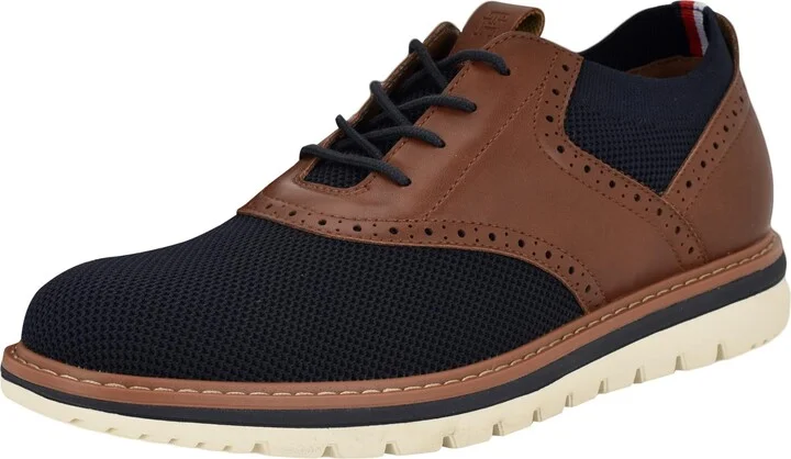 Tommy Hilfiger Men's Varan Oxford Navy/Cognac Multi 10.5M