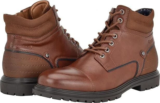 Tommy Hilfiger Oregon Men's Boots Cognac : 12 M, Leather/Synthetic