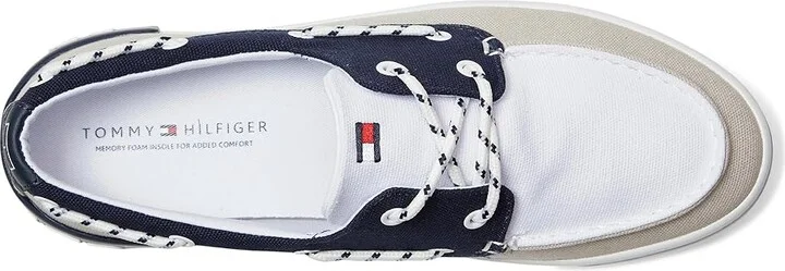 Tommy Hilfiger Rice Men's Shoes Grey/White/Navy : 7 D - Medium, Canvas - Image 2