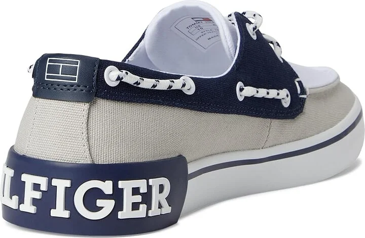 Tommy Hilfiger Rice Men's Shoes Grey/White/Navy : 7 D - Medium, Canvas - Image 4