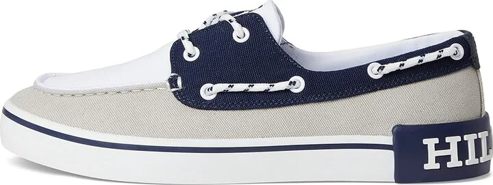 Tommy Hilfiger Rice Men's Shoes Grey/White/Navy : 7 D - Medium, Canvas - Image 6