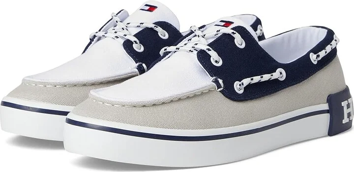 Tommy Hilfiger Rice Men's Shoes Grey/White/Navy : 7 D - Medium, Canvas