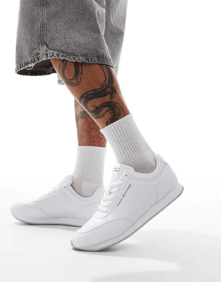 Tommy Hilfiger runner stripe sneakers in white
