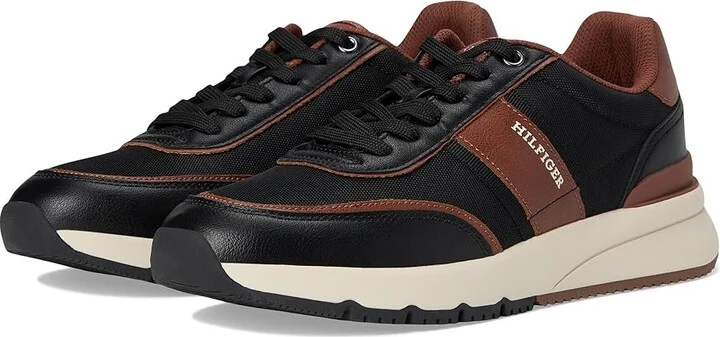 Tommy Hilfiger Santal Men's Shoes Black/Cognac : 11.5 D - Medium, Leather