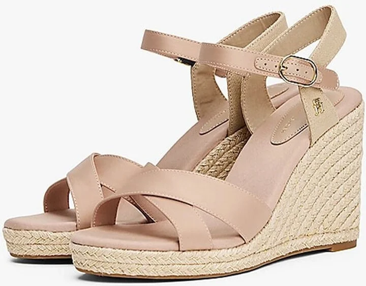 Tommy Hilfiger Satin High Wedge Espadrille Shoes - Image 2