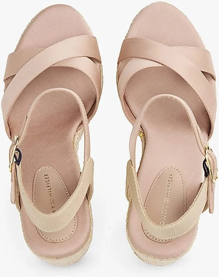 Tommy Hilfiger Satin High Wedge Espadrille Shoes - Image 3