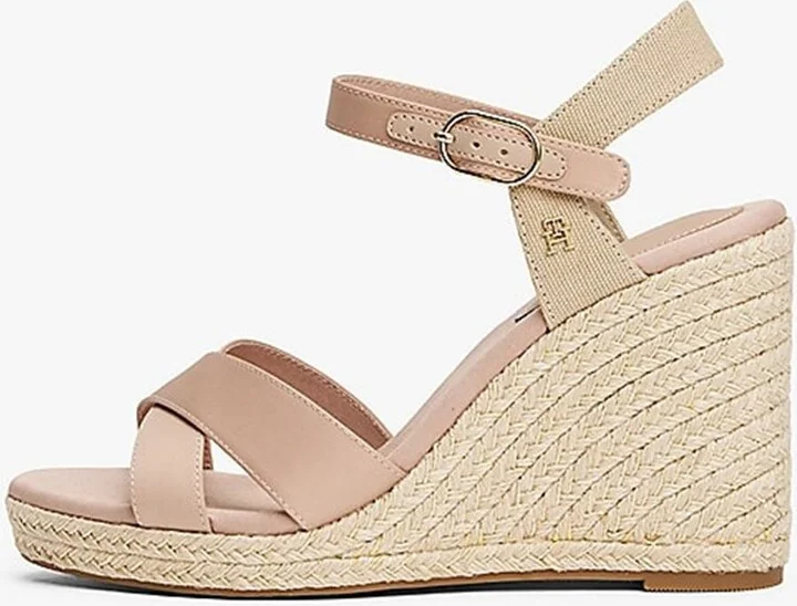 Tommy Hilfiger Satin High Wedge Espadrille Shoes - Image 7