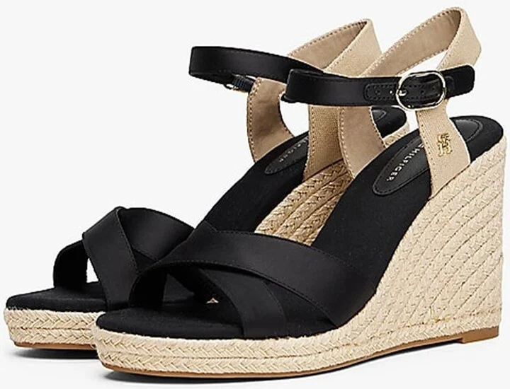 Tommy Hilfiger Satin High Wedge Espadrille Shoes - Image 2