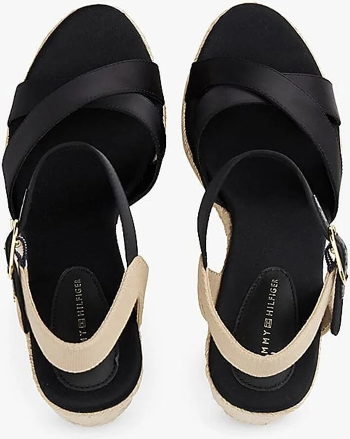 Tommy Hilfiger Satin High Wedge Espadrille Shoes - Image 3