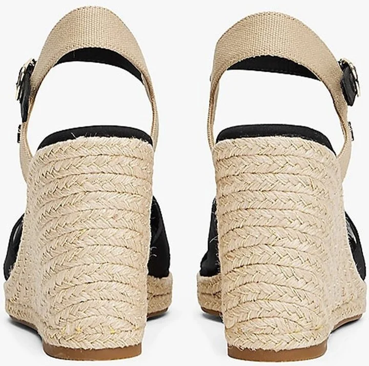Tommy Hilfiger Satin High Wedge Espadrille Shoes - Image 4