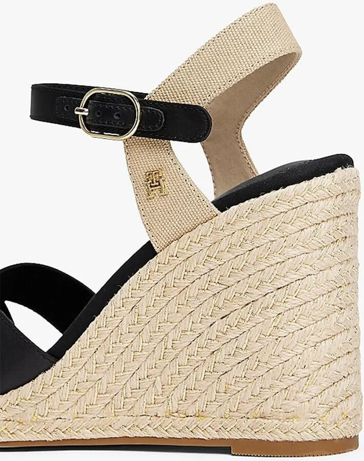 Tommy Hilfiger Satin High Wedge Espadrille Shoes - Image 6