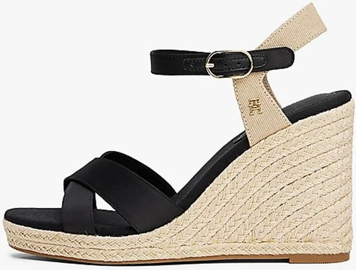 Tommy Hilfiger Satin High Wedge Espadrille Shoes - Image 7