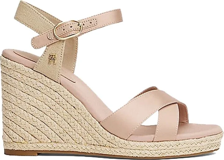 Tommy Hilfiger Satin High Wedge Espadrille Shoes