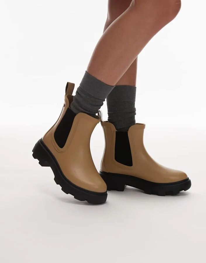 Tommy Hilfiger short rubber boots in beige
