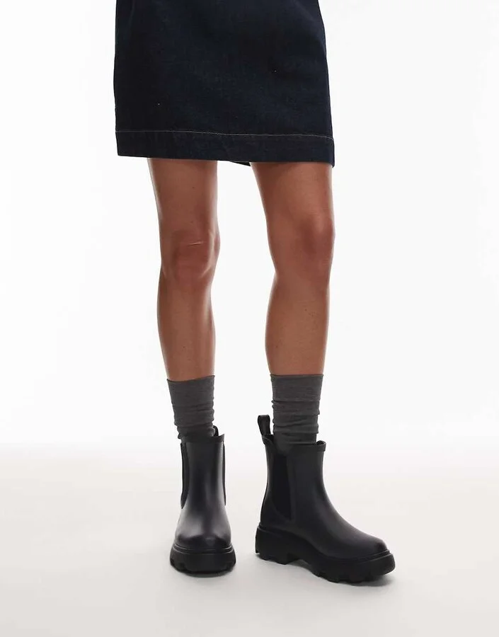 Tommy Hilfiger short rubber boots in black - Image 4