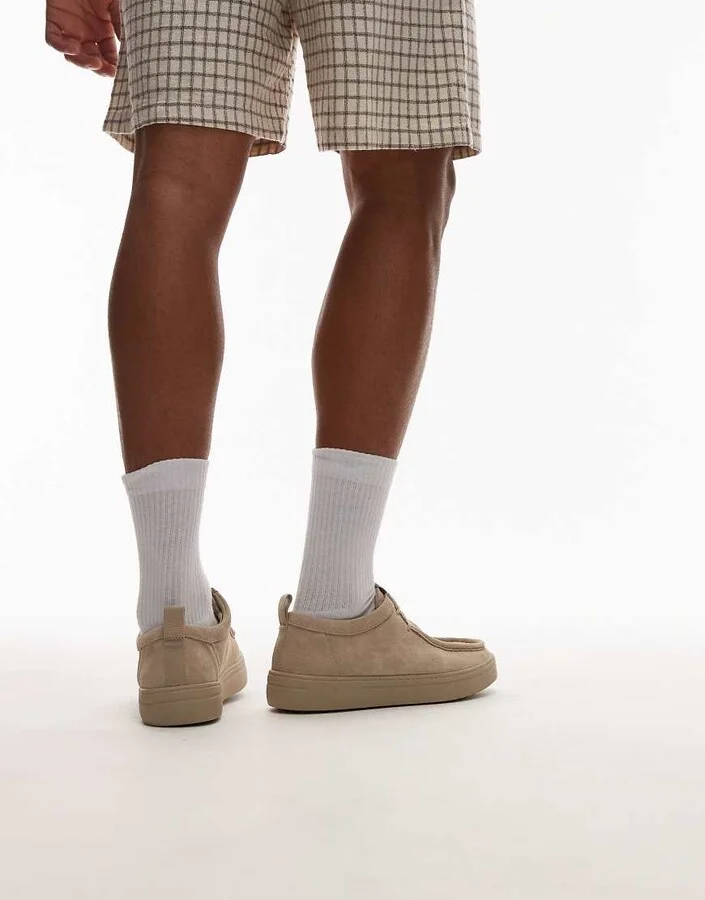 Tommy Hilfiger suede moccasin shoes in beige - Image 2