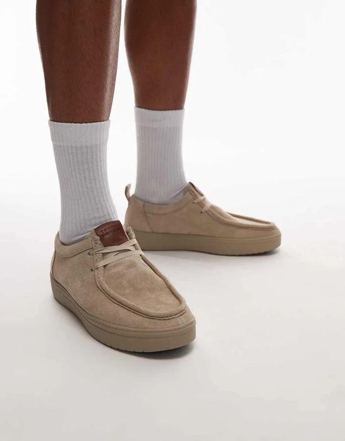 Tommy Hilfiger suede moccasin shoes in beige
