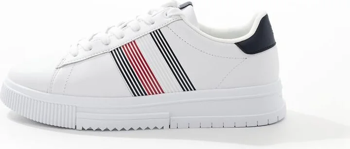 Tommy Hilfiger supercup leather sneakers in white - Image 2