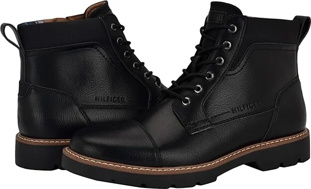 Tommy Hilfiger Tarlin Men's Boots Black : 8.5 M, Leather