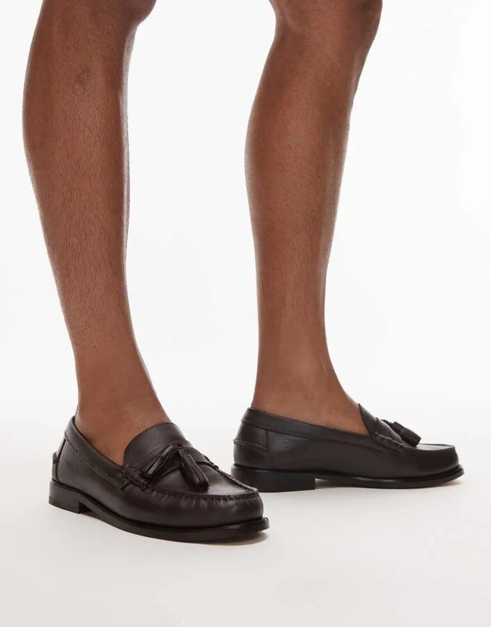 Tommy Hilfiger tassel leather loafers in black - Image 4