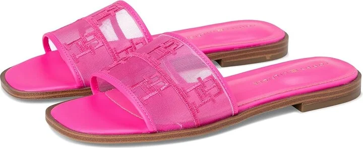 Tommy Hilfiger Tesia Women's Sandals Medium Pink Mesh Logo : 5.5 M, Synthetic