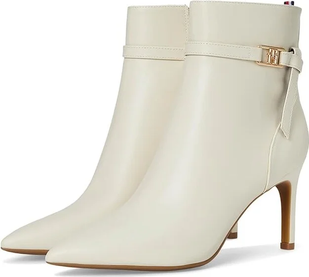 Tommy Hilfiger TWJORINE-IVO01 High Women's Heels Shoes Chic Cream : 7.5 M, Faux Leather