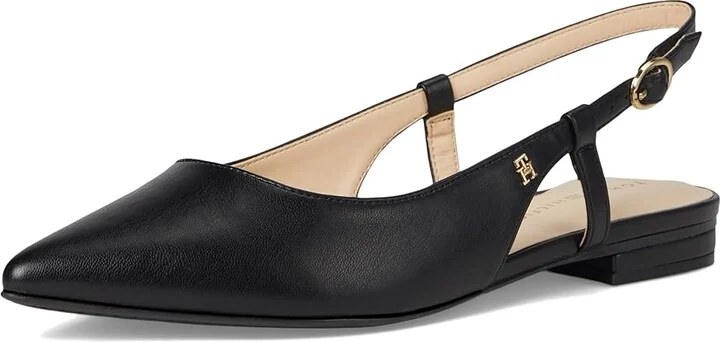 Tommy Hilfiger Vamina Women's Flat Shoes Black : 6 M, Leather/Polyester - Image 5