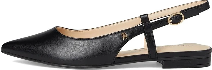 Tommy Hilfiger Vamina Women's Flat Shoes Black : 6 M, Leather/Polyester - Image 6