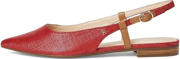Tommy Hilfiger Vamina2 Women's Flat Shoes Medium Red : 7.5 M, Leather - Image 6