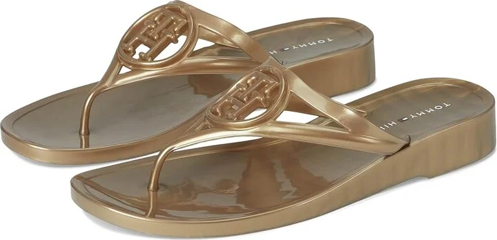 Tommy Hilfiger Vedna Women's Dress Sandals Gold : 8 M, Polyester