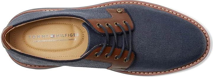 Tommy Hilfiger Vessle Men's Shoes Navy/Cognac : 9 D - Medium, Canvas - Image 2
