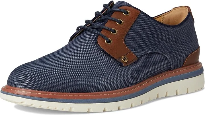 Tommy Hilfiger Vessle Men's Shoes Navy/Cognac : 9 D - Medium, Canvas - Image 5