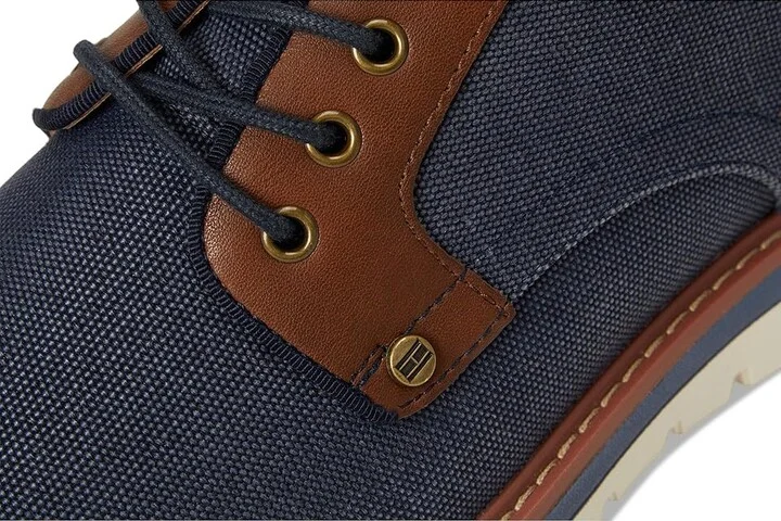 Tommy Hilfiger Vessle Men's Shoes Navy/Cognac : 9 D - Medium, Canvas - Image 7