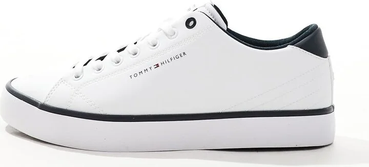 Tommy Hilfiger vulcanized leather sneakers in white - Image 2
