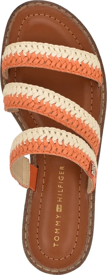 Tommy Hilfiger Women's Brelyn Raffia Slip-On Flat Sandals - Black/White - Image 8
