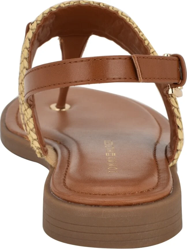 Tommy Hilfiger Women's Carree T-Strap Flat Sandals - Raffia/Brown - Image 3