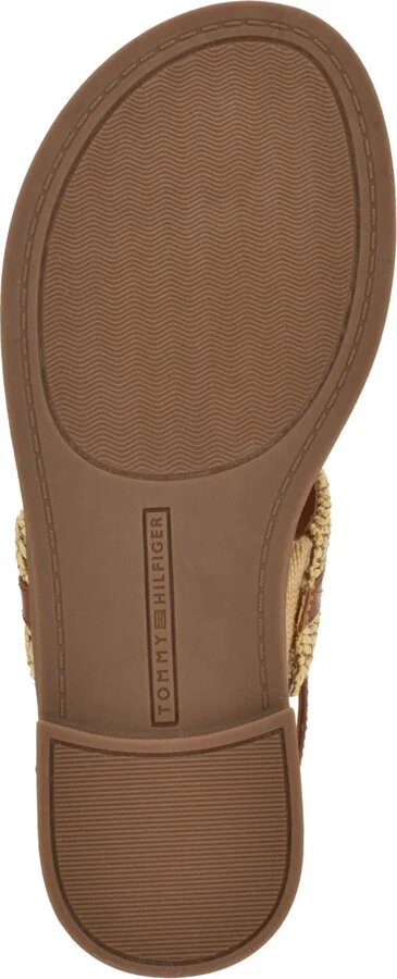 Tommy Hilfiger Women's Carree T-Strap Flat Sandals - Raffia/Brown - Image 5