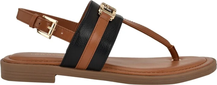 Tommy Hilfiger Women's Carree T-Strap Flat Sandals - Raffia/Brown - Image 6