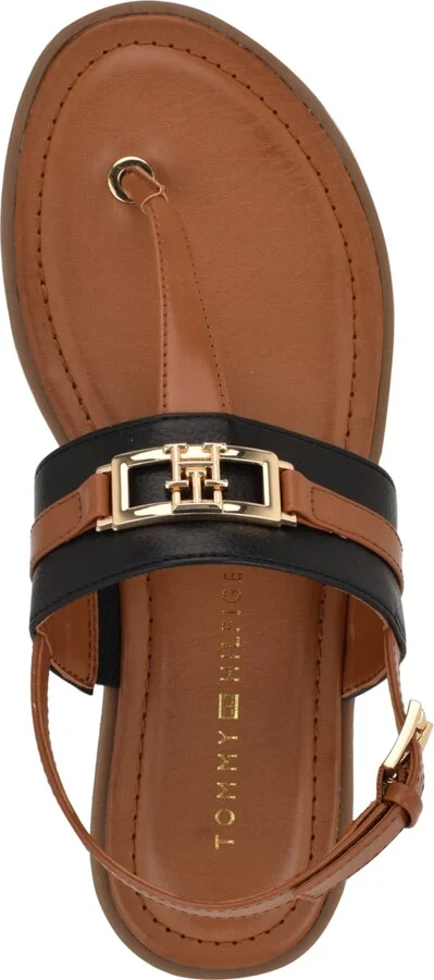 Tommy Hilfiger Women's Carree T-Strap Flat Sandals - Raffia/Brown - Image 8