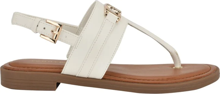 Tommy Hilfiger Women's Carree T-Strap Flat Sandals - Raffia/Brown - Image 10