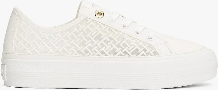 Tommy Hilfiger Women's Embroidered TH Monogram Mesh Sneaker - White - US 5 / EU 35