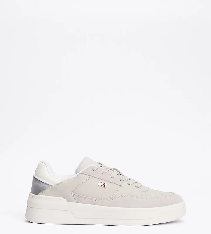 Tommy Hilfiger Women's Flag Emblem Metallic Sneaker - Grey - US 5 / EU 35
